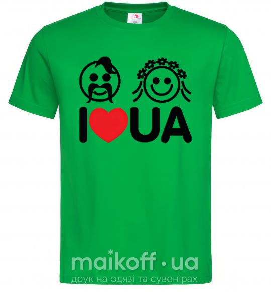 Чоловіча футболка I love UA Зелений фото