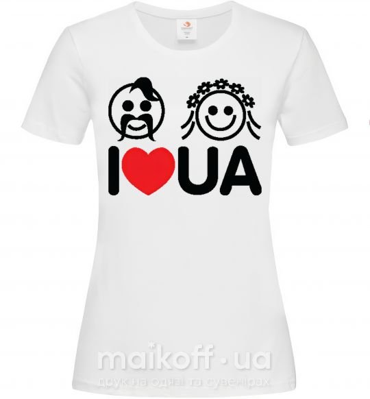 Жіноча футболка I love UA Білий фото