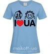 Жіноча футболка I love UA Блакитний фото