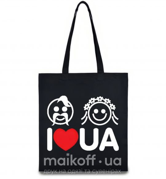 Еко-сумка I love UA Чорний фото