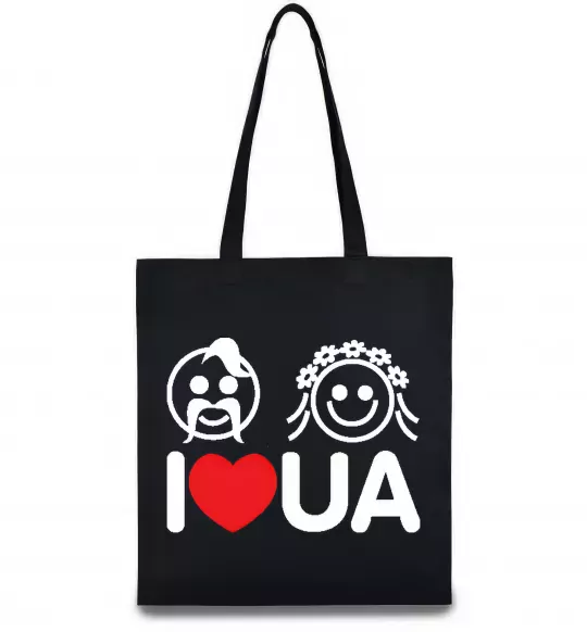 Еко-сумка I love UA Чорний фото