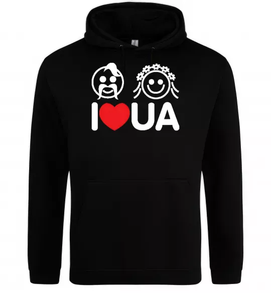 Мужская толстовка (худи) I love UA Черный фото