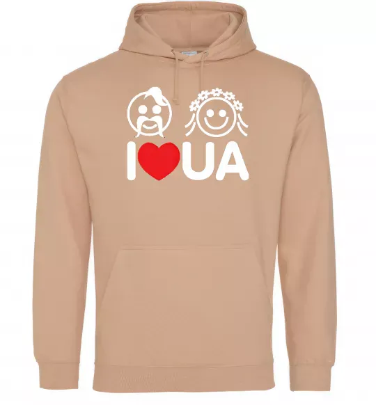 Жіноча толстовка (худі) I love UA Пісочний фото