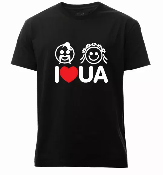 Чоловіча преміум футболка I love UA Чорний фото