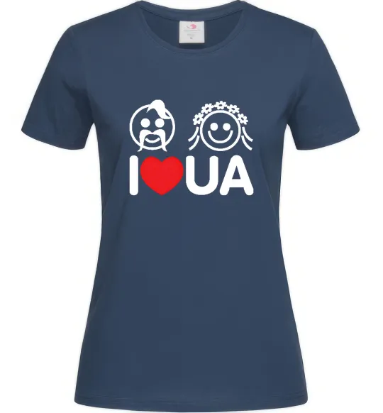 Жіноча футболка I love UA Темно-синій фото