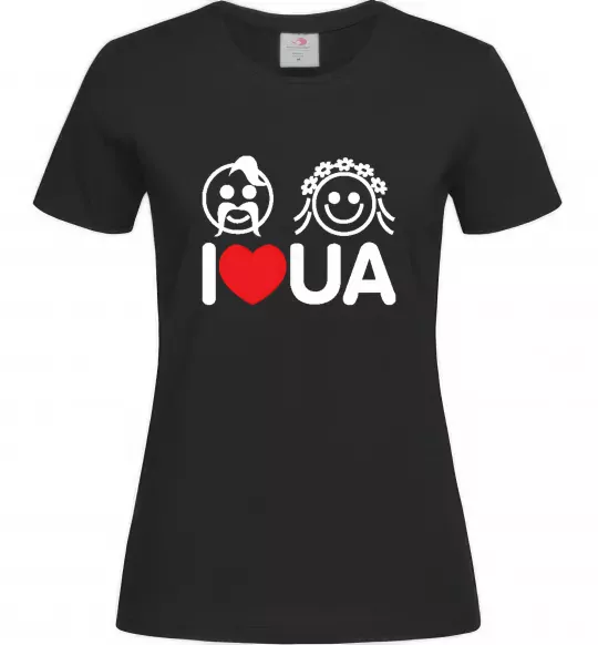 Жіноча футболка I love UA Чорний фото