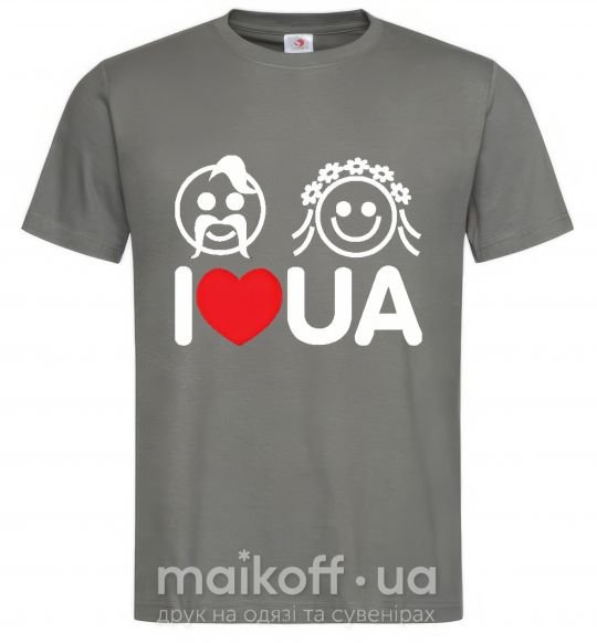 Чоловіча футболка I love UA Графіт фото