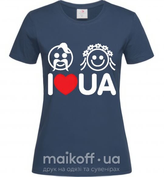 Женская футболка I love UA Темно-синий фото