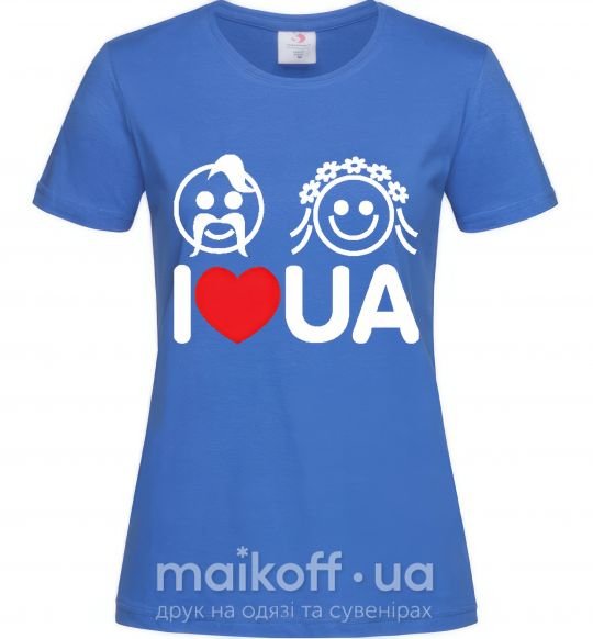 Женская футболка I love UA Ярко-синий фото
