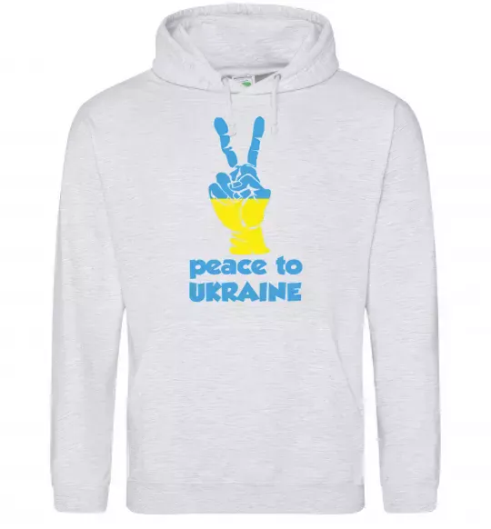 Мужская толстовка (худи) Peace to Ukraine Серый меланж фото