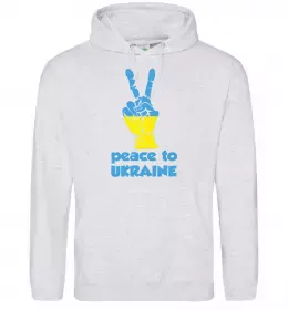 Мужская толстовка (худи) Peace to Ukraine Серый меланж фото