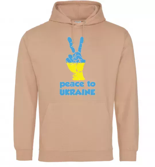 Жіноча толстовка (худі) Peace to Ukraine Пісочний фото