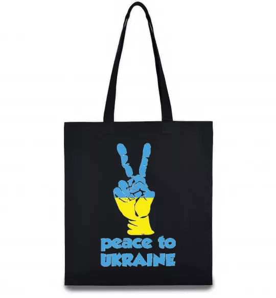Еко-сумка Peace to Ukraine Чорний фото