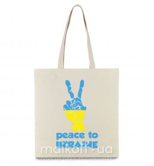 Еко-сумка Peace to Ukraine Бежевий фото