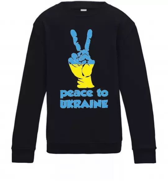 Детский Свитшот Peace to Ukraine Черный фото