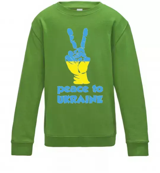 Детский Свитшот Peace to Ukraine Лаймовый фото