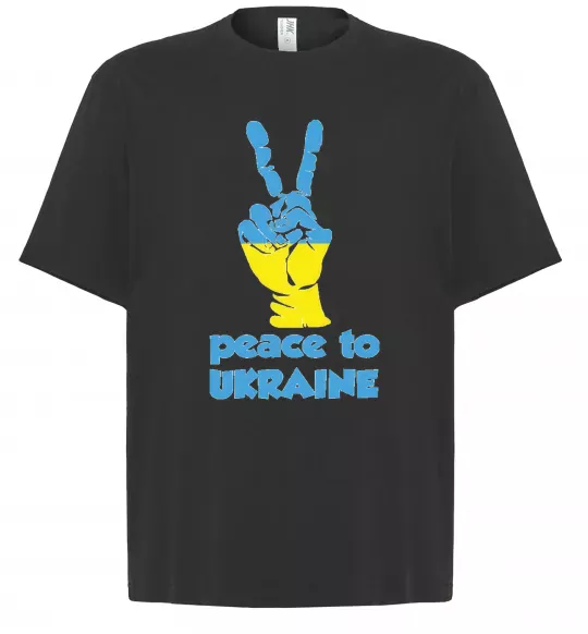 Футболка Оверсайз Peace to Ukraine Черный фото