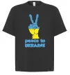 Футболка Оверсайз Peace to Ukraine Черный фото
