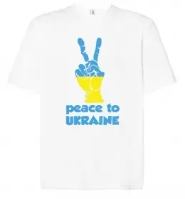 Футболка Оверсайз Peace to Ukraine Белый фото