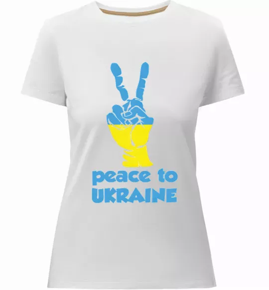 Жіноча преміум футболка Peace to Ukraine Білий фото