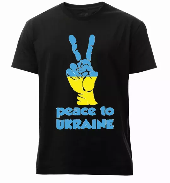 Чоловіча преміум футболка Peace to Ukraine Чорний фото