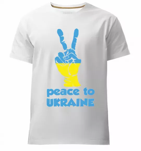 Чоловіча преміум футболка Peace to Ukraine Білий фото