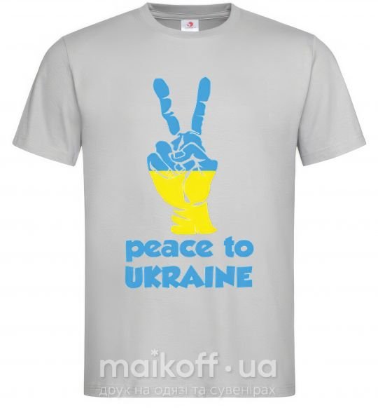 Мужская футболка Peace to Ukraine Серый фото
