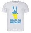 Мужская футболка Peace to Ukraine Белый фото