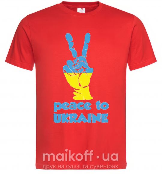 Мужская футболка Peace to Ukraine Красный фото