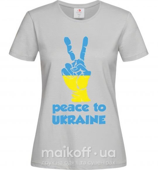 Жіноча футболка Peace to Ukraine Сірий фото