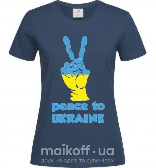 Жіноча футболка Peace to Ukraine Темно-синій фото
