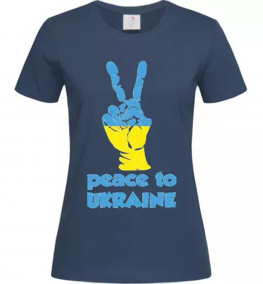Женская футболка Peace to Ukraine Темно-синий фото