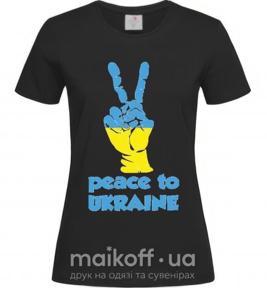 Жіноча футболка Peace to Ukraine Чорний фото