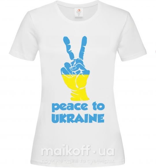 Жіноча футболка Peace to Ukraine Білий фото