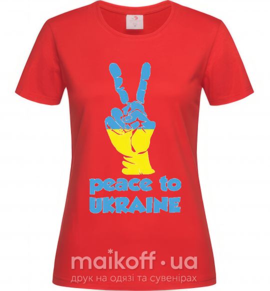 Жіноча футболка Peace to Ukraine Червоний фото