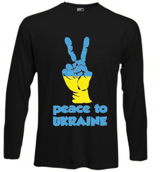 Лонгслів Peace to Ukraine Чорний фото