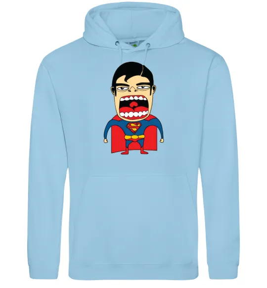 Чоловіча толстовка (худі) Супермен (Roberto Salvador) Блакитний фото