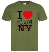 Мужская футболка I love Київ Оливковый фото