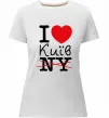 Жіноча преміум футболка I love Київ Білий фото