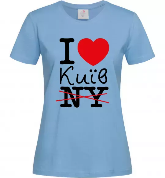 Женская футболка I love Київ Голубой фото