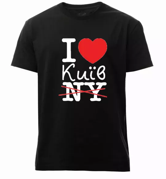 Чоловіча преміум футболка I love Київ Чорний фото