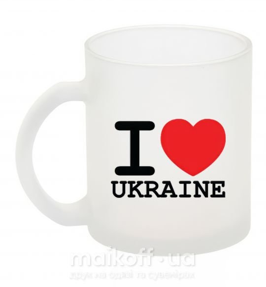 Чашка скляна I love Ukraine (original) Фроузен фото