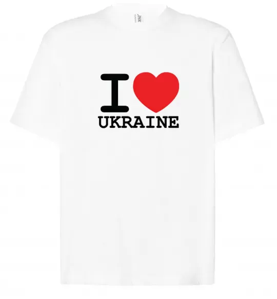 Футболка Оверсайз I love Ukraine (original) Белый фото