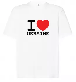 Футболка Оверсайз I love Ukraine (original) Белый фото