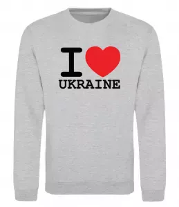 Свитшот I love Ukraine (original) Серый меланж фото