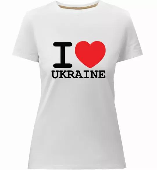 Жіноча преміум футболка I love Ukraine (original) Білий фото