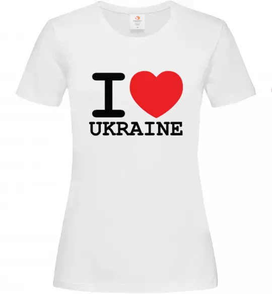 Женская футболка I love Ukraine (original) Белый фото