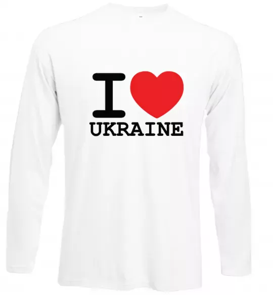 Лонгслів I love Ukraine (original) Білий фото