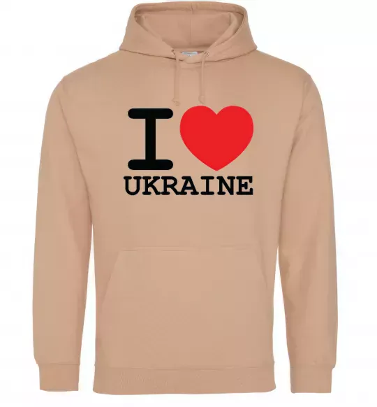 Мужская толстовка (худи) I love Ukraine (original) Песочный фото