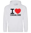 Жіноча толстовка (худі) I love Ukraine (original) Сірий меланж Жіноча толстовка (худі) I love Ukraine (original) Сірий меланж фото